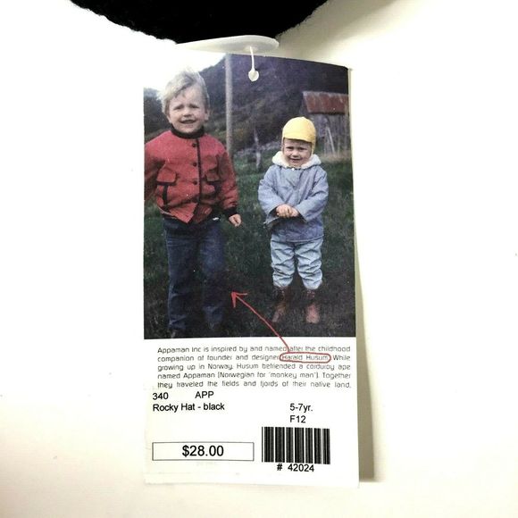 Appaman Kids Rocky Hat Black Soft Cable Knit Size Large 5-7 Years Old NWT $28 - Picture 6 of 6